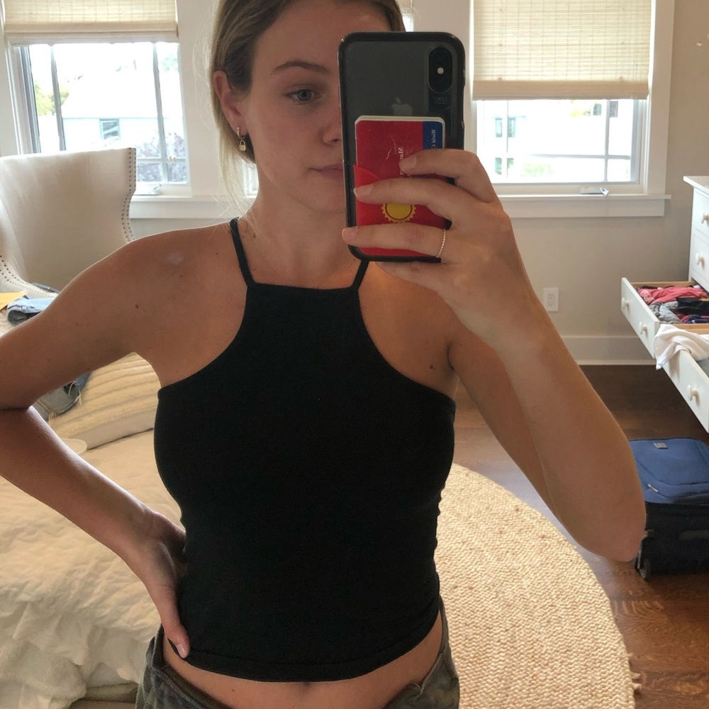 Brandy Melville High Neck Crop Top